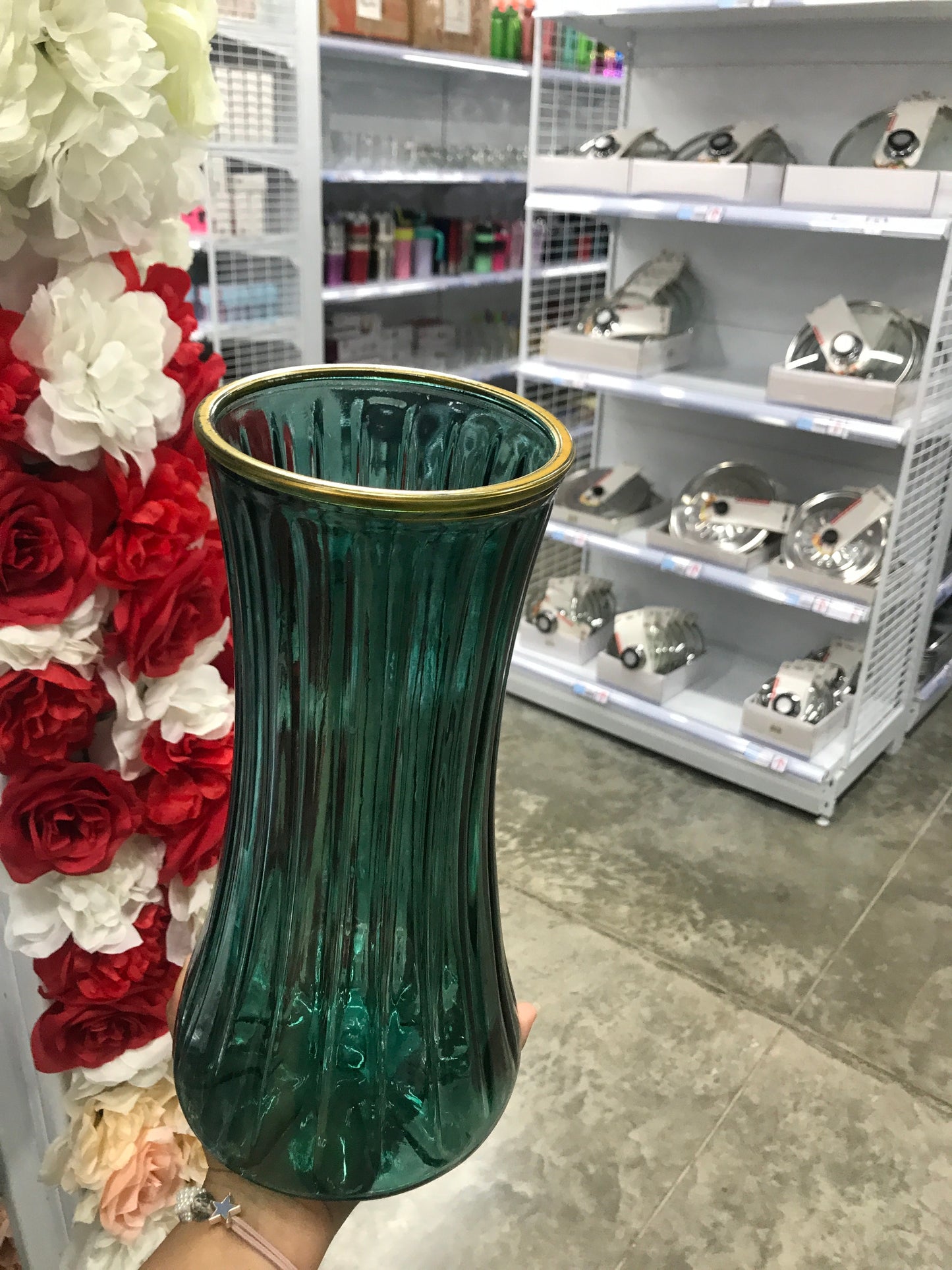 Florero/vidrio/diagonal