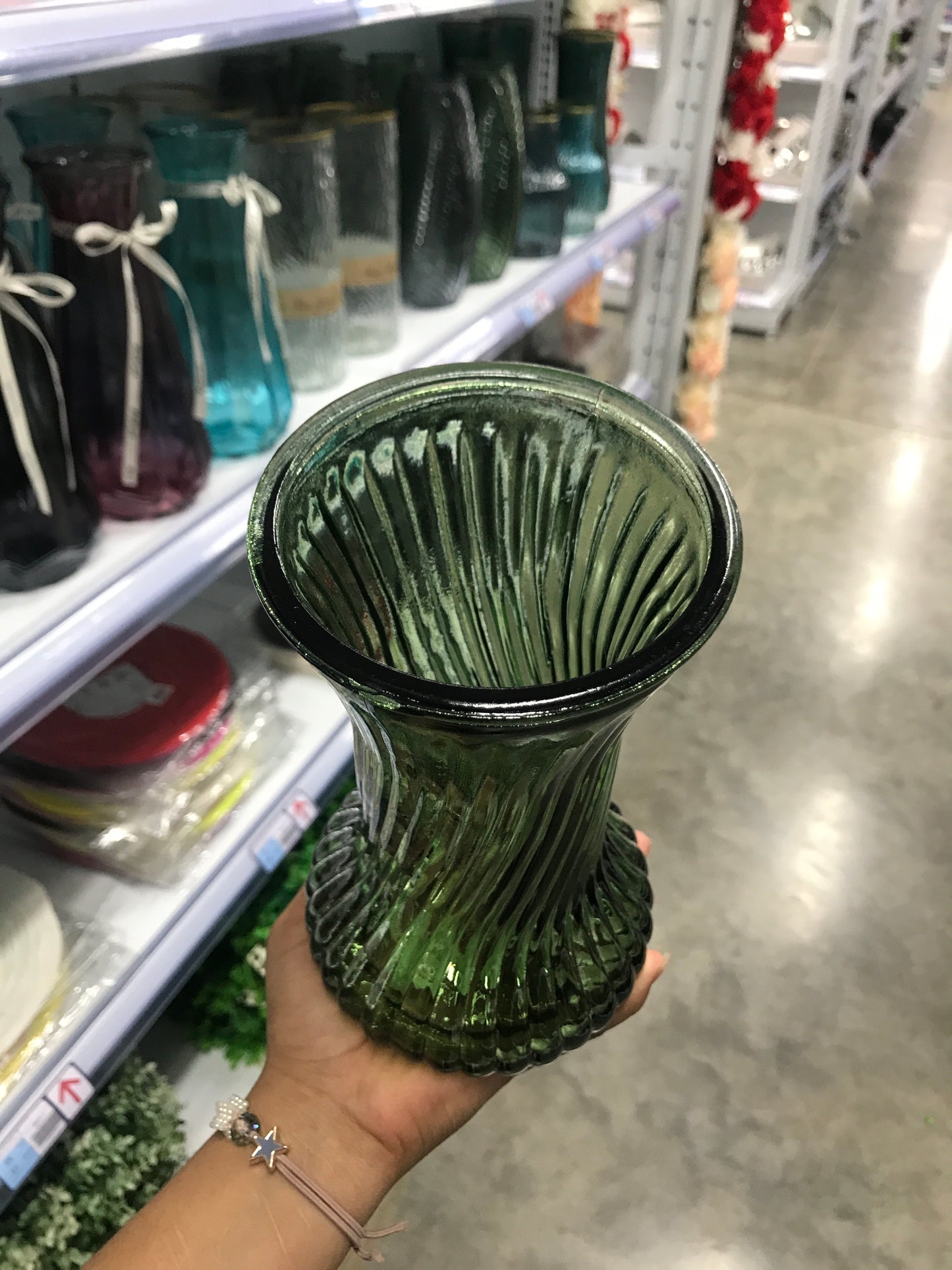 Florero/vidrio/diagonal