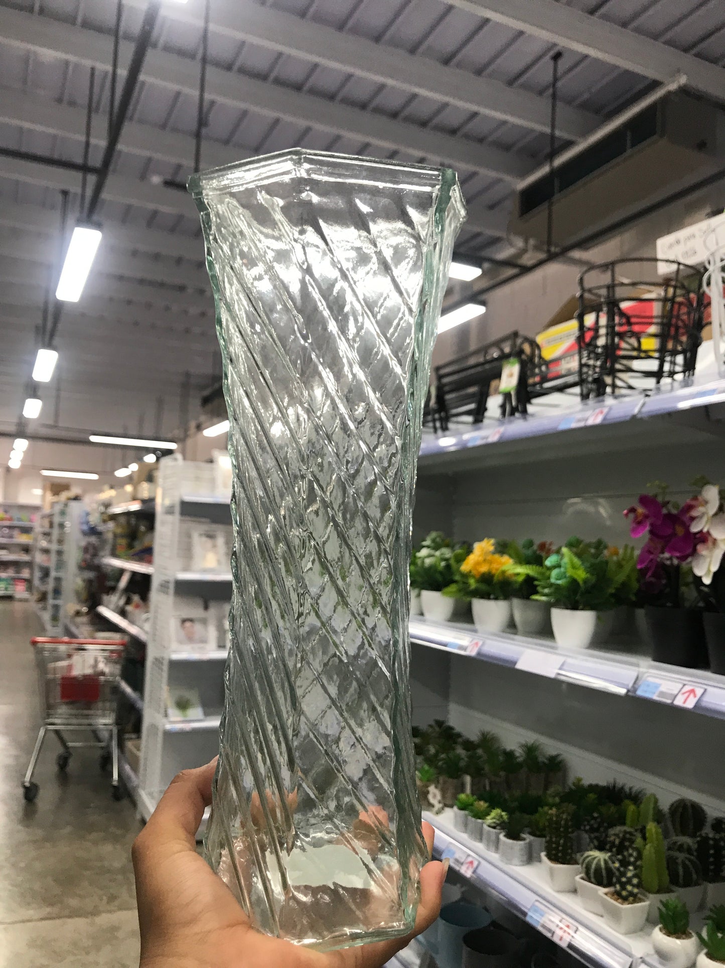 Florero/vidrio/diagonal