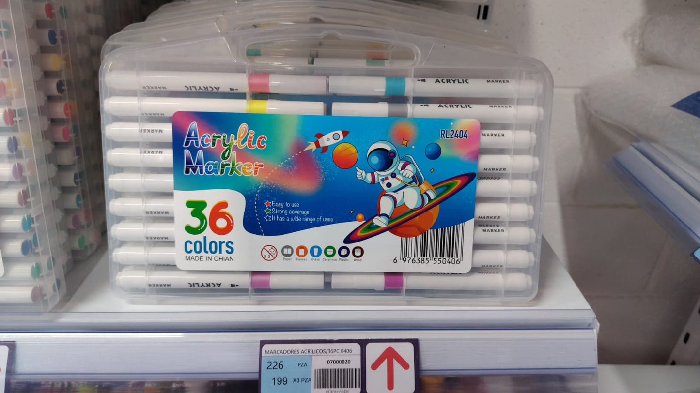 Marcadores acrílico 36 pcs