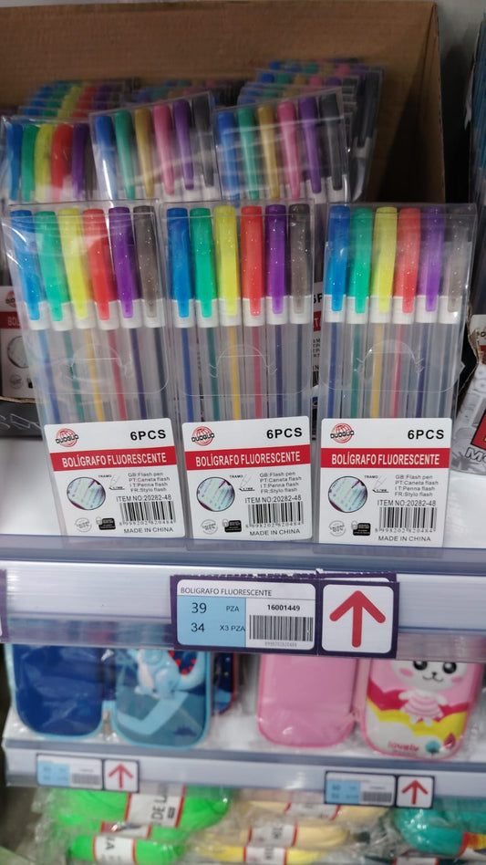 Bolígrafo fluorescentes 6pc