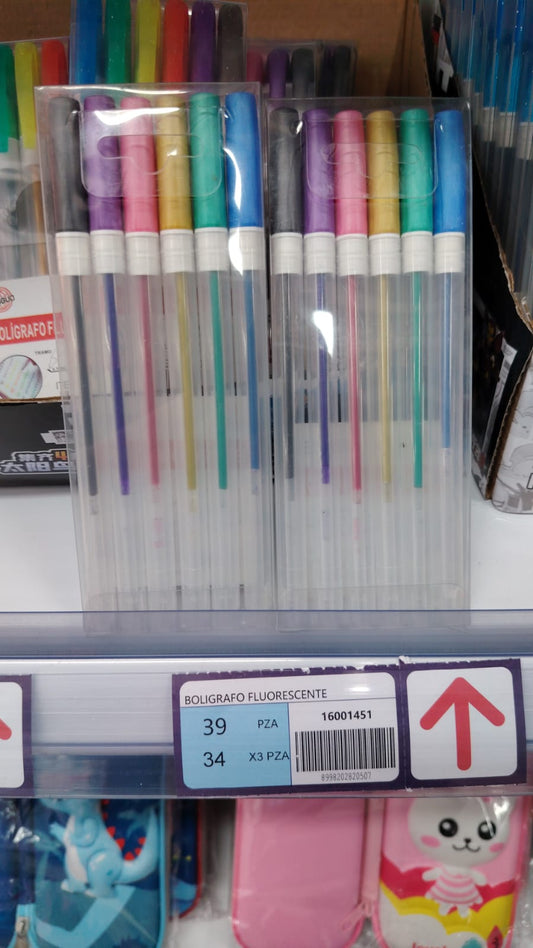 Bolígrafo metálico 6pc