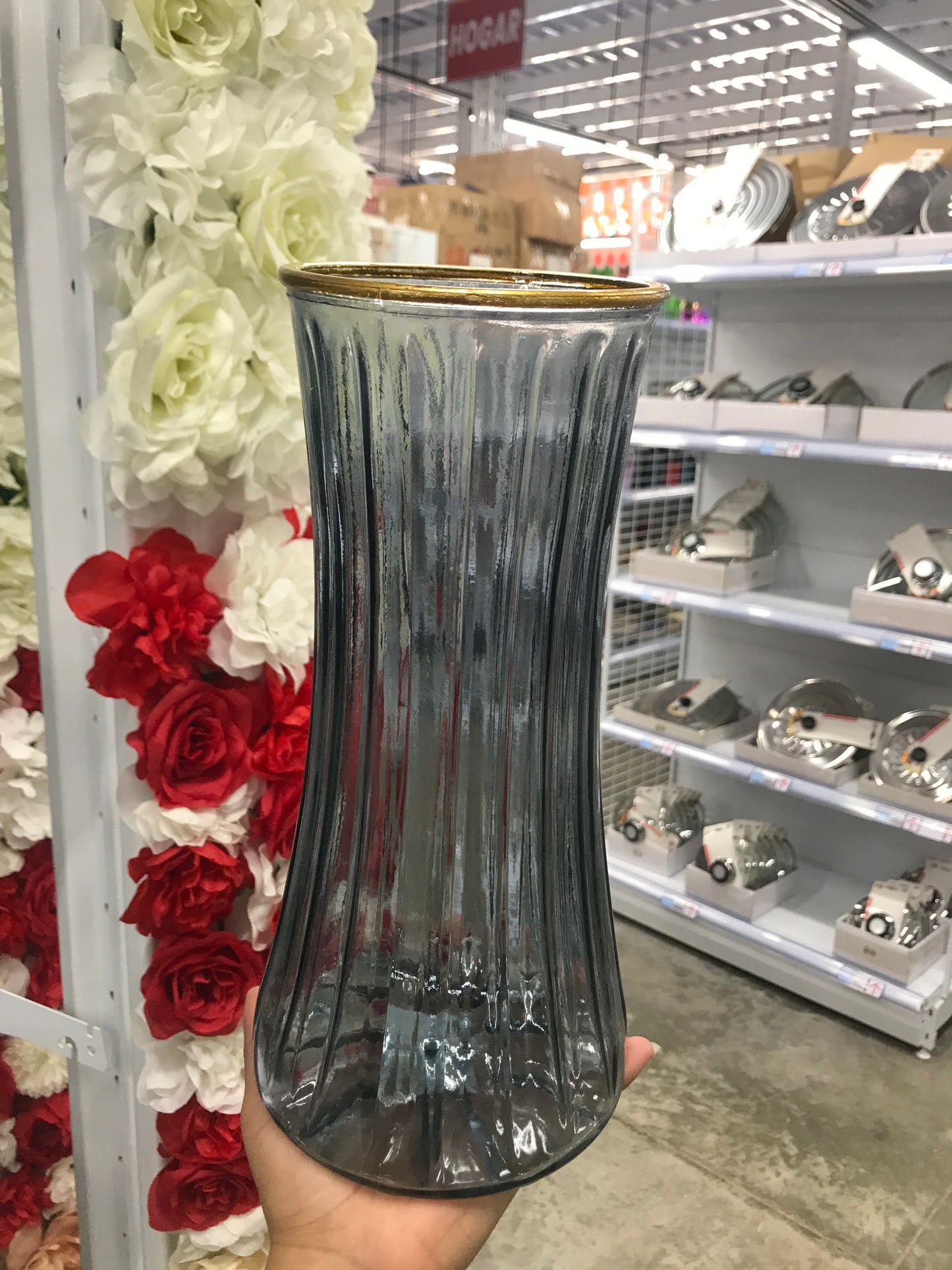 Florero/vidrio/diagonal