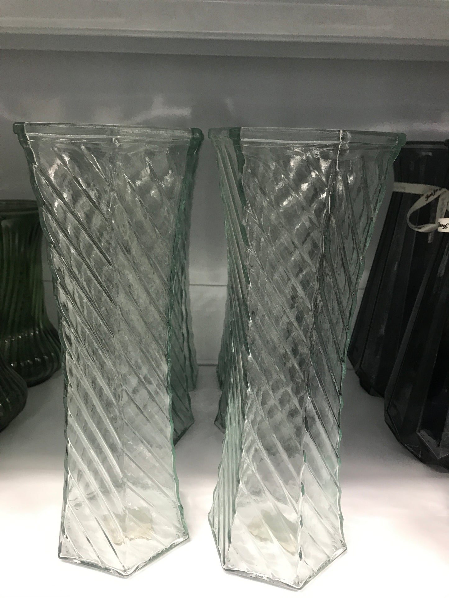 Florero/vidrio/diagonal