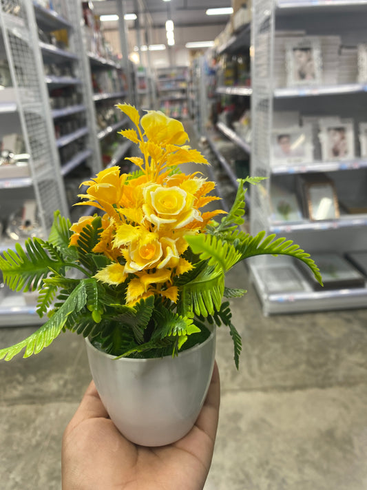 Maceta con rosa mini /Artificial