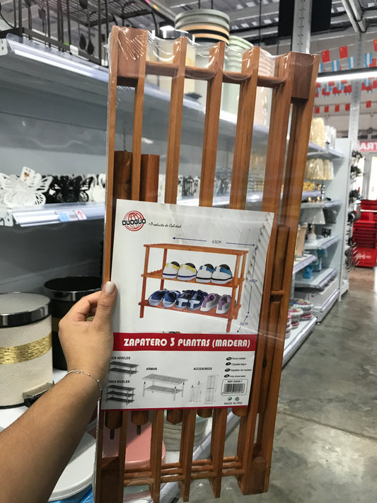 Zapatero Madera De tres Plantas