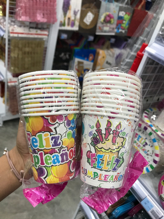Vaso de cumpleaños/papel