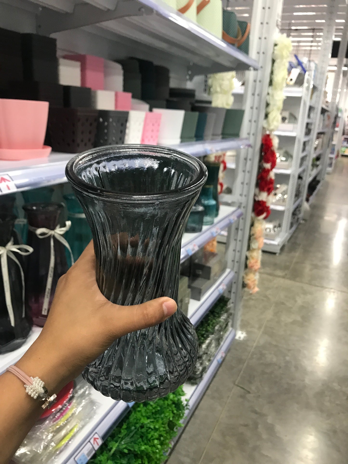 Florero/vidrio/diagonal