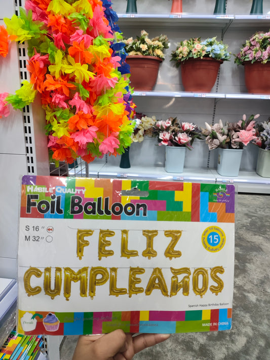 Globo de letras/feliz cumpleaños