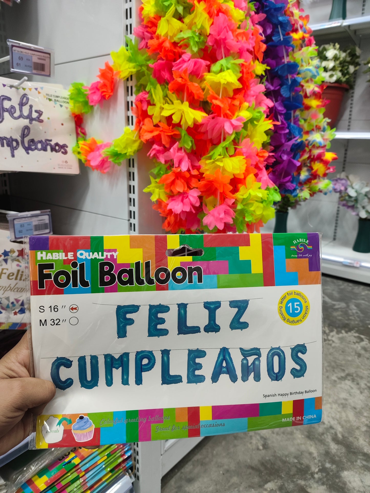 Globo de letras/feliz cumpleaños