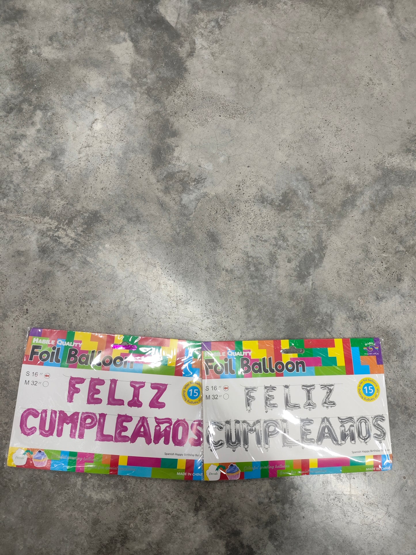 Globo de letras/feliz cumpleaños