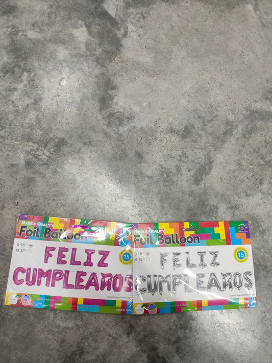 Globo de letras/feliz cumpleaños