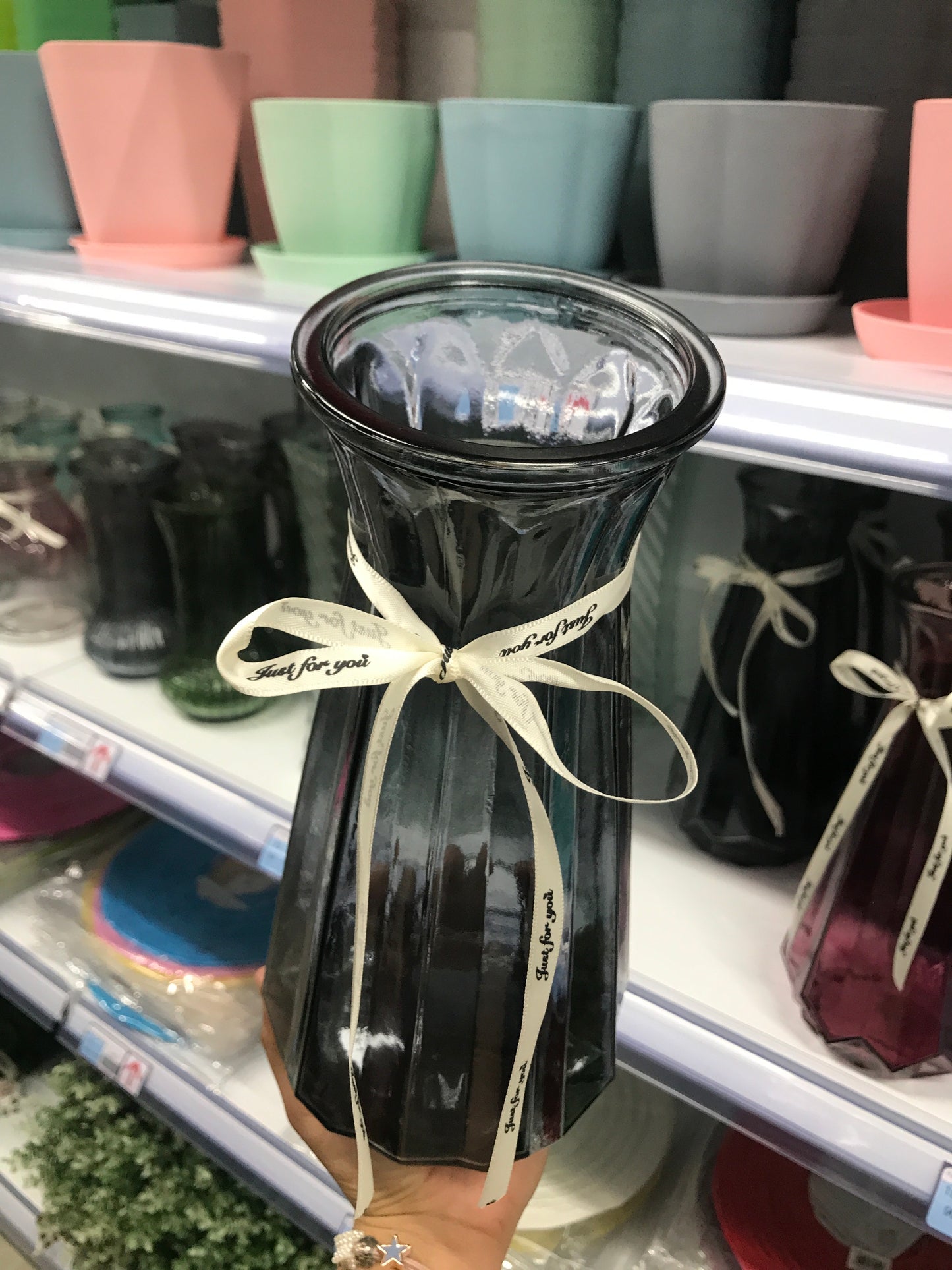 Florero/vidrio/rómbica