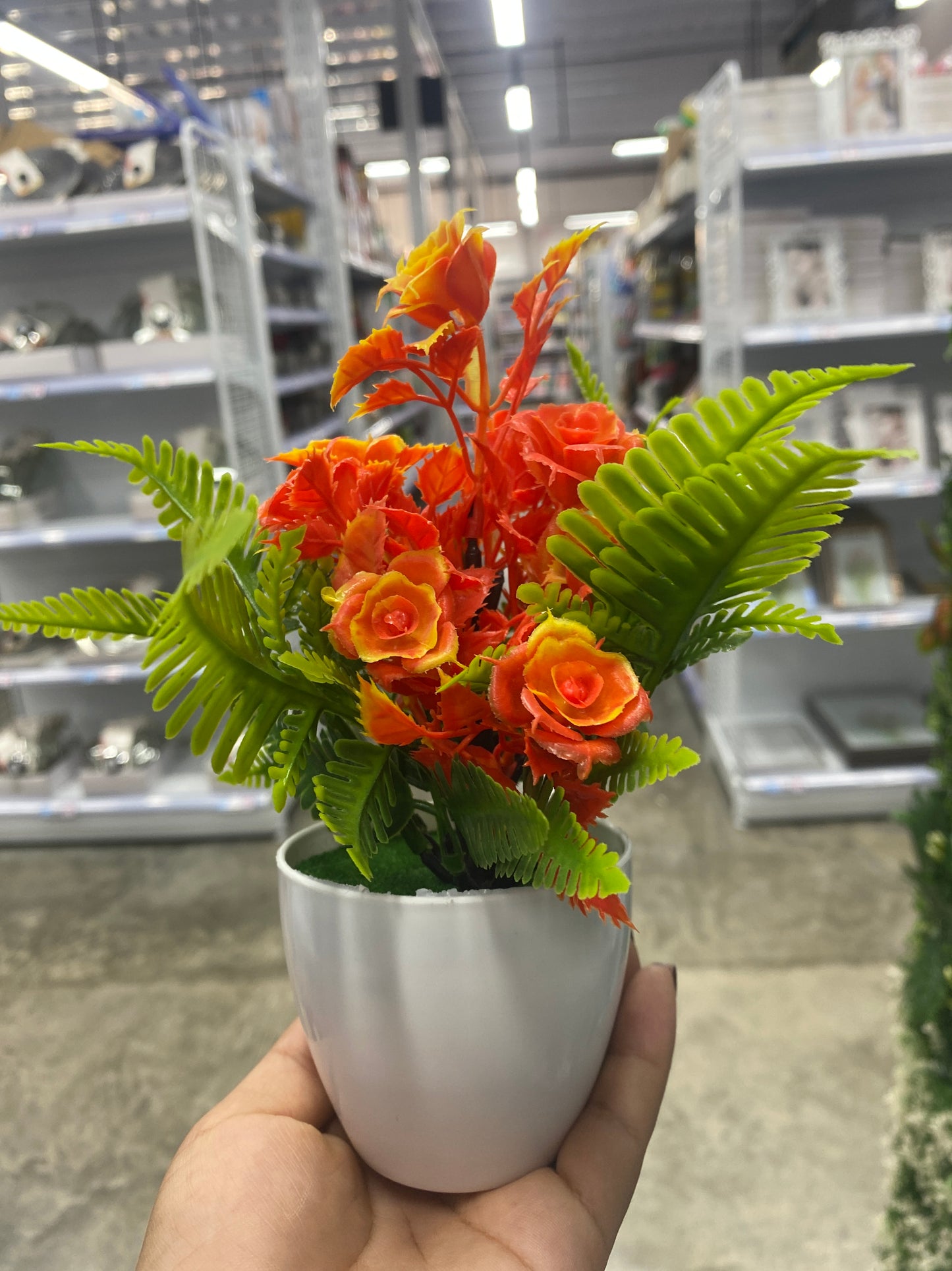 Maceta con rosa mini /Artificial