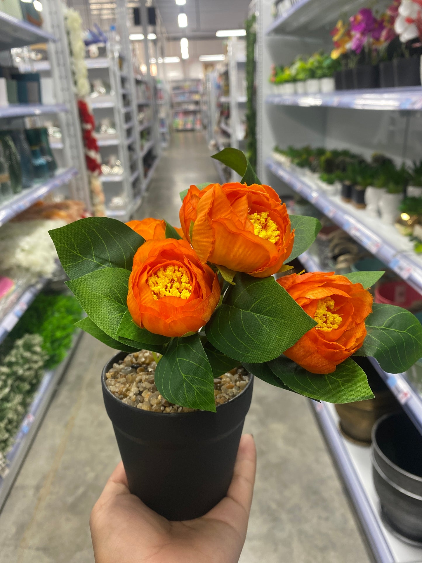 Maceta con rosa /Artificial