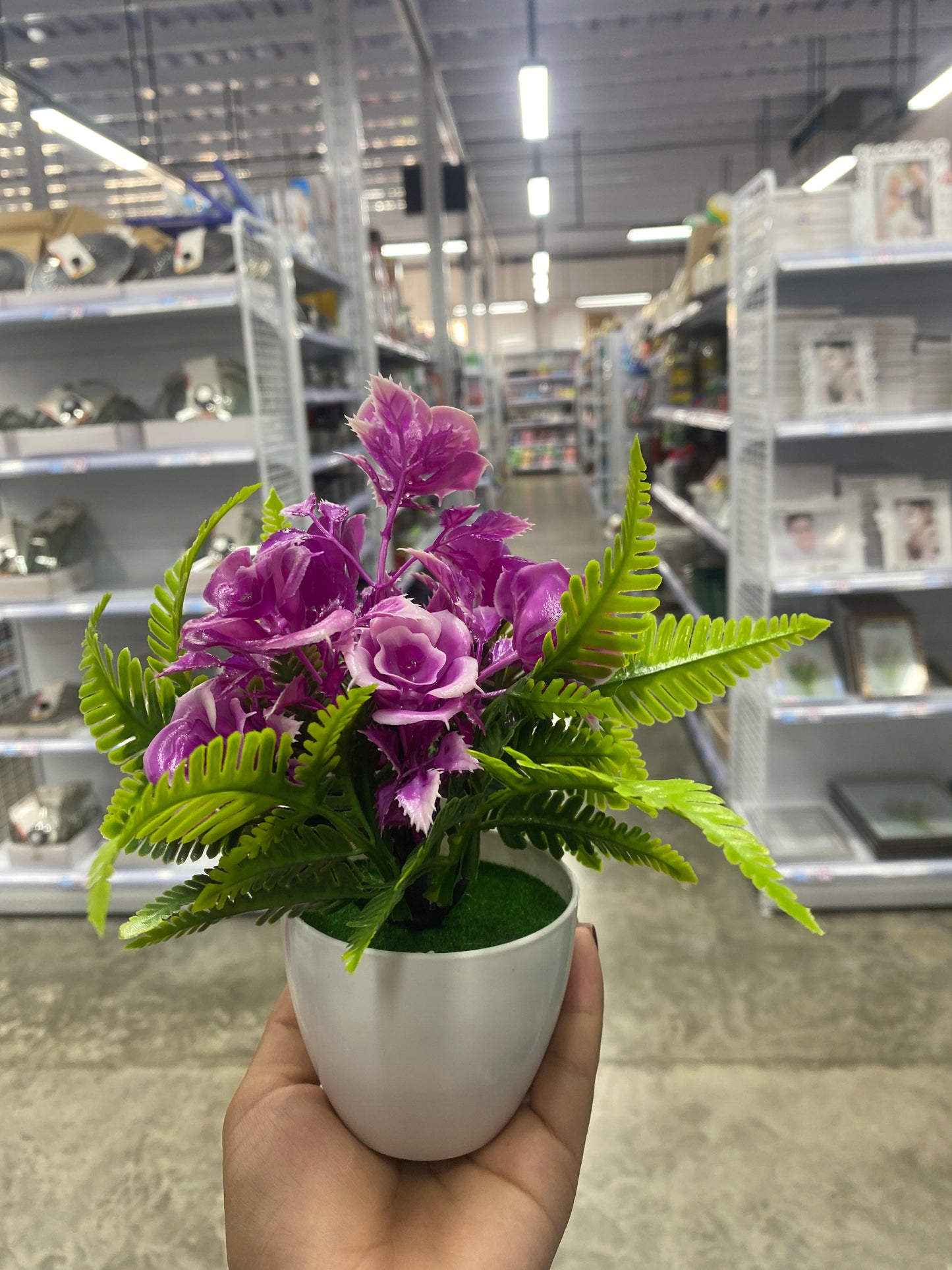 Maceta con rosa mini /Artificial