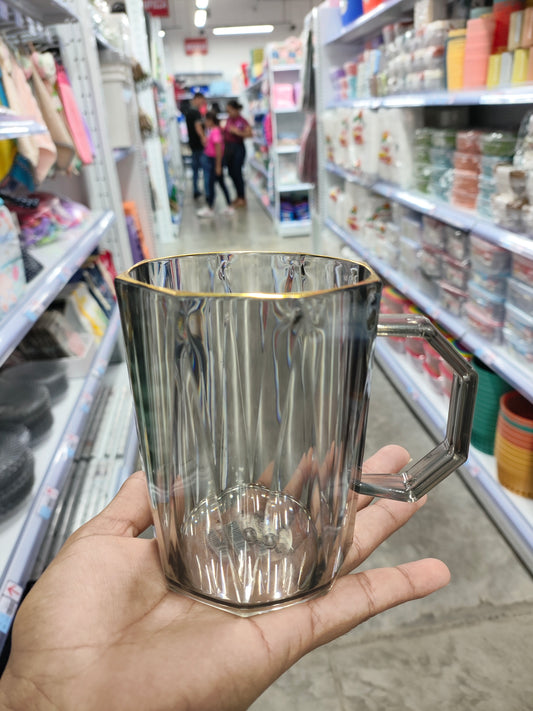 TAZA/PLAST/BORDE ORO